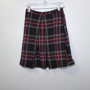 Knee Length Plaid Skirt